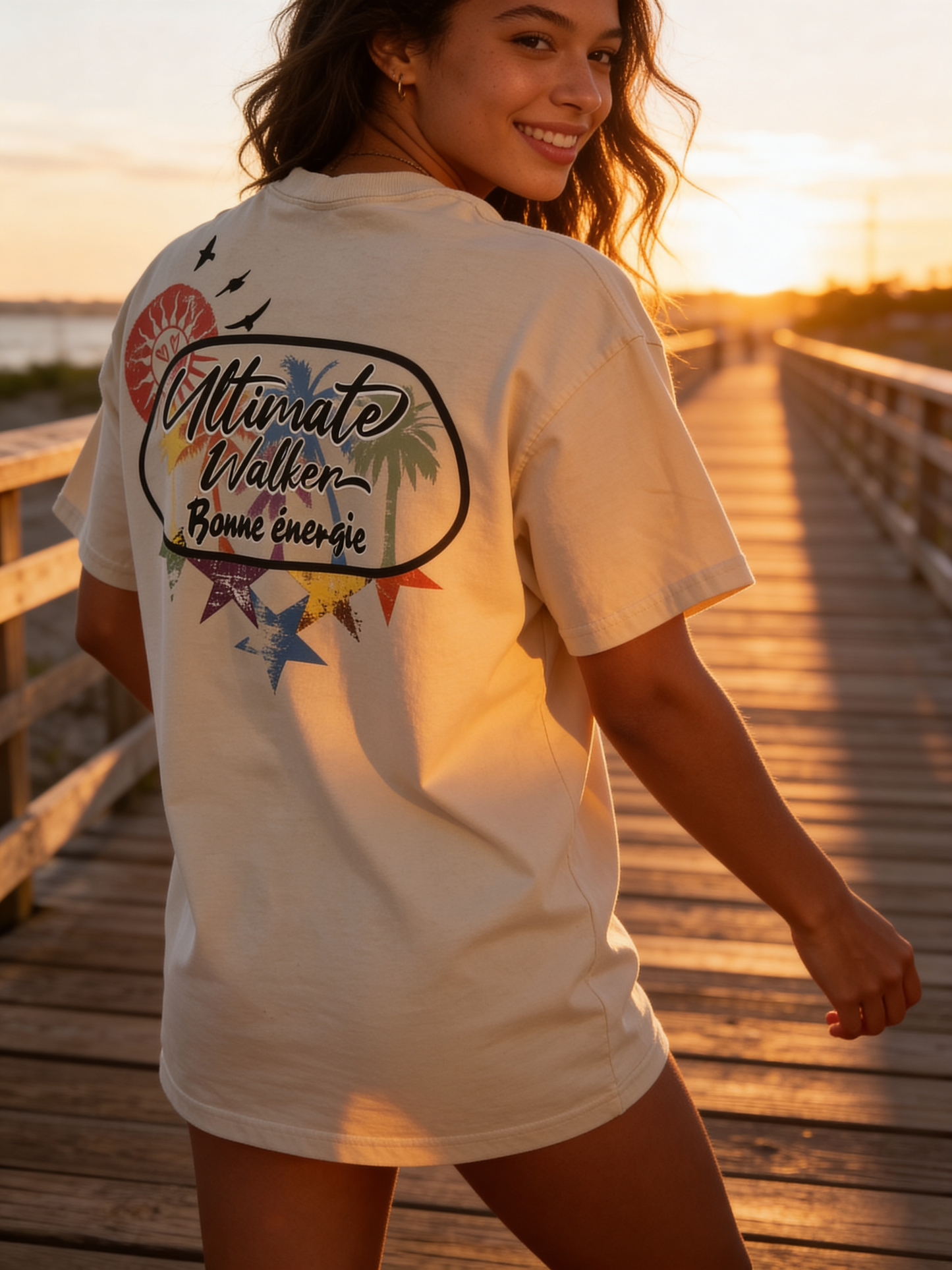 Bonne énergie Plage / Chandail coton biologique pour femme Ultimate Walker Ultimate Walker inc.
