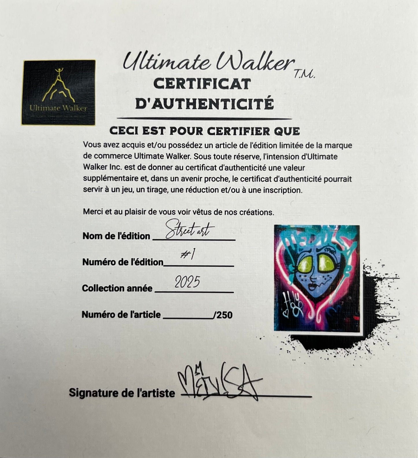 With Love / Chandail coton Bio Ultimate walker Collection Street Art/250 Femme Ultimate Walker inc.