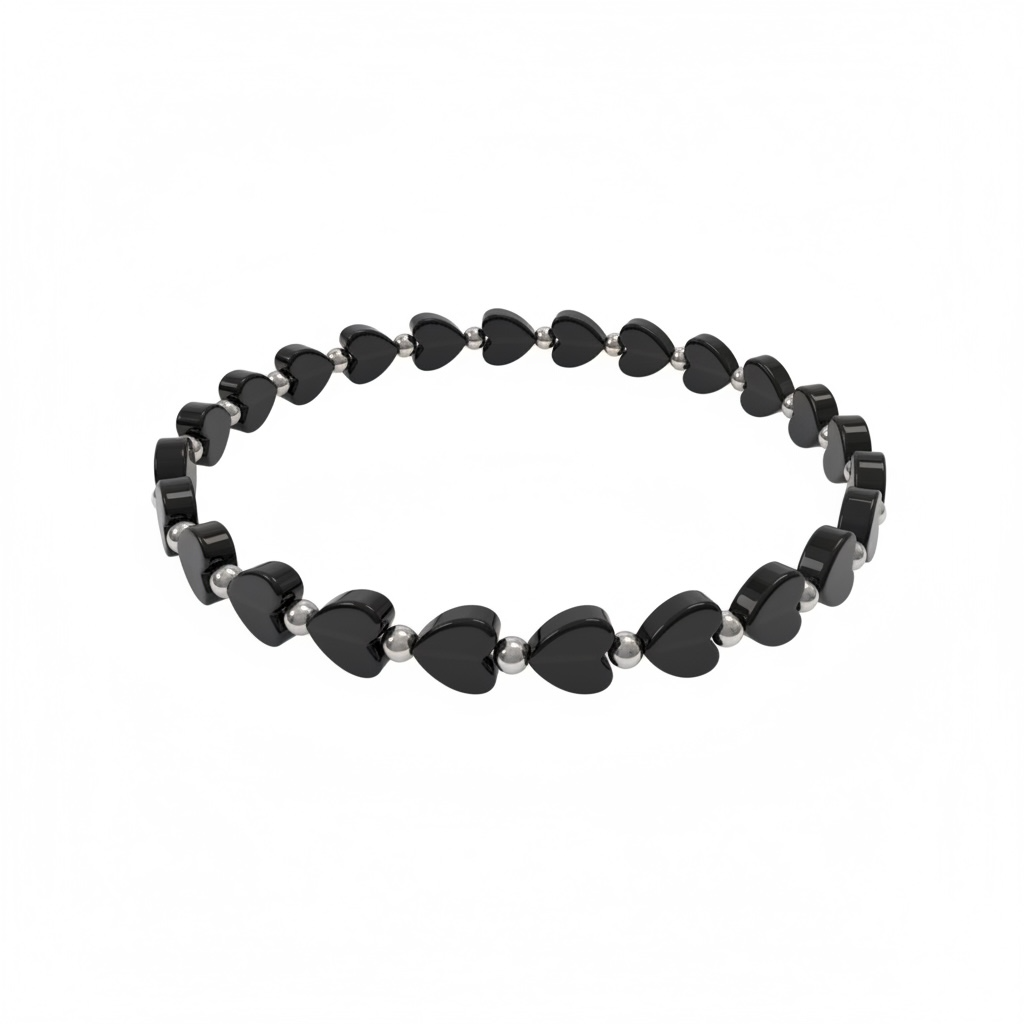 Bracelet de pierre en forme de cœur - obsidienne noire - Ultimate Walker Ultimate Walker inc.